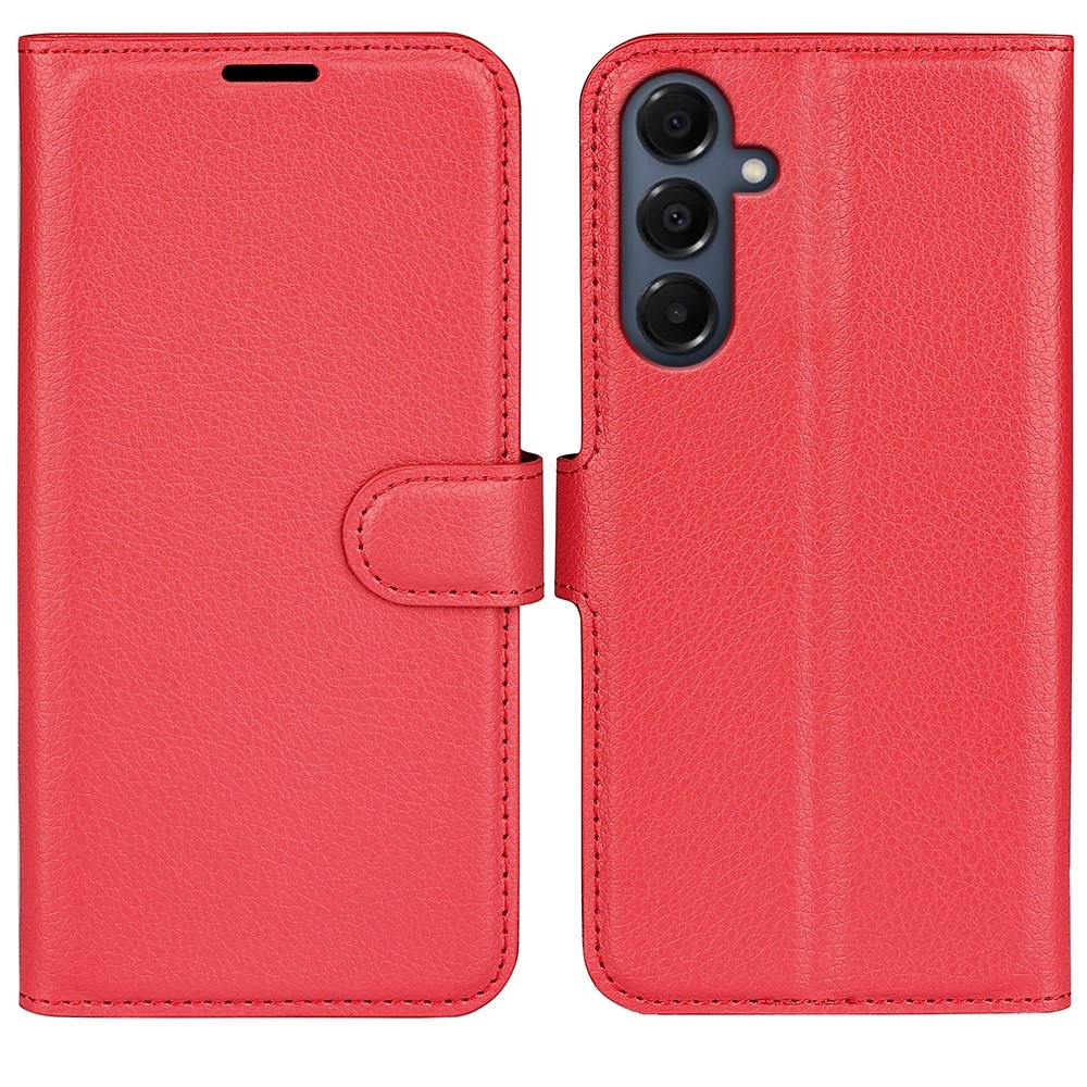 Litchi knížkové pouzdro na Samsung Galaxy A17 5G - červené