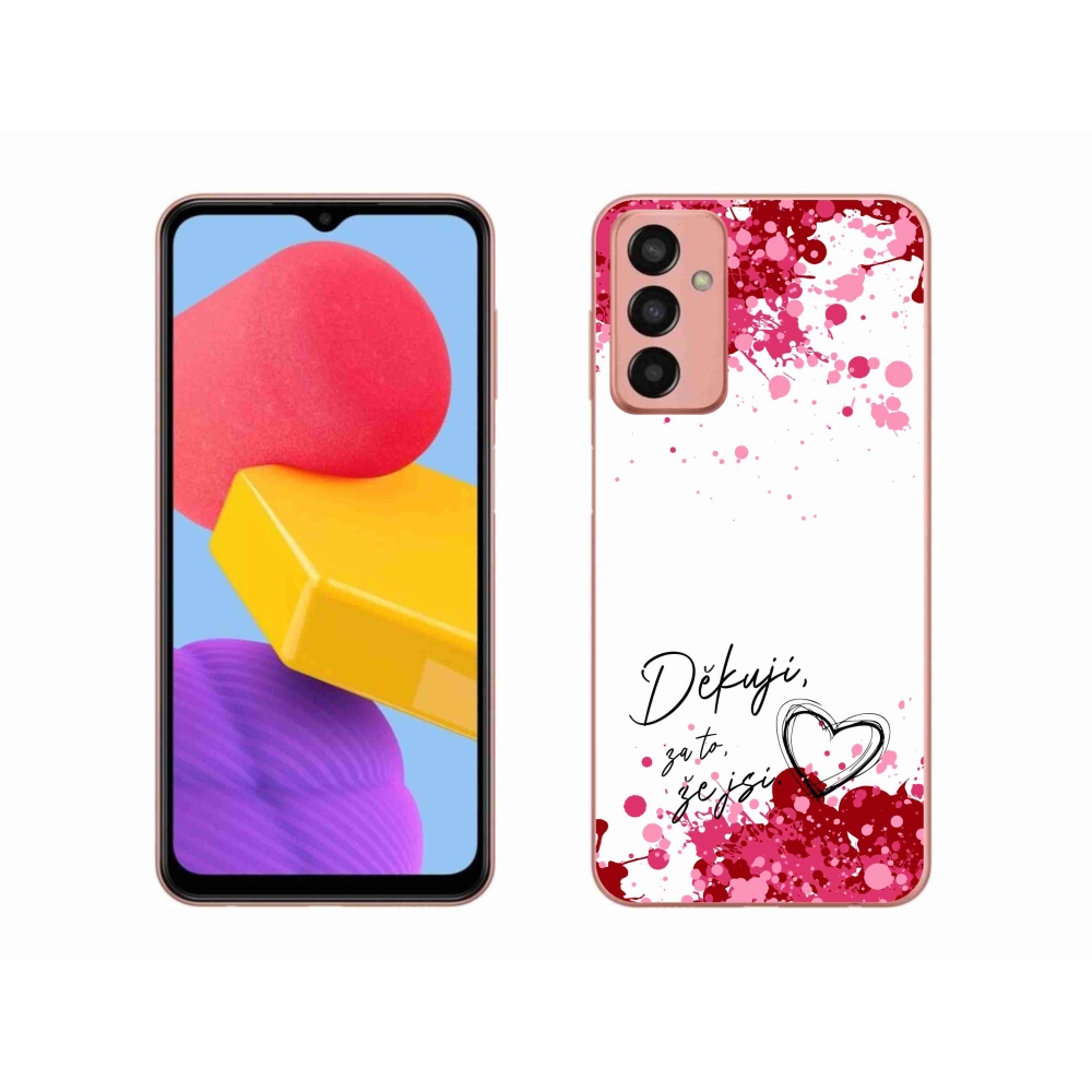 Gelový kryt mmCase na Samsung Galaxy M13 - zamilovaný text 2 bílé pozadí