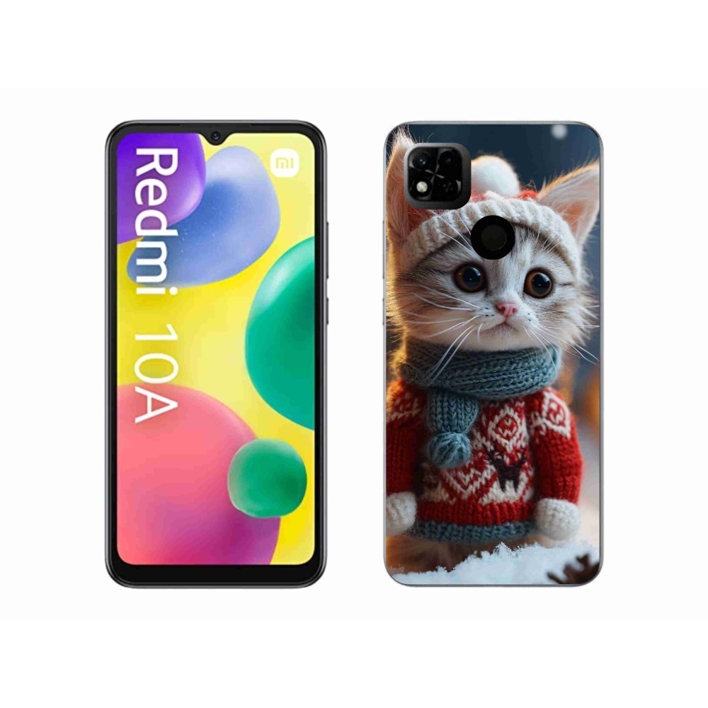 Gelový kryt mmCase na Xiaomi Redmi 10A - kotě ve svetru
