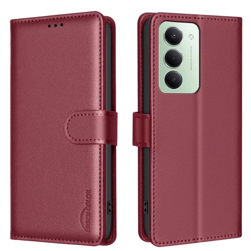 BINFEN knížkové pouzdro na Xiaomi Redmi 15 5G (169mm) - červené