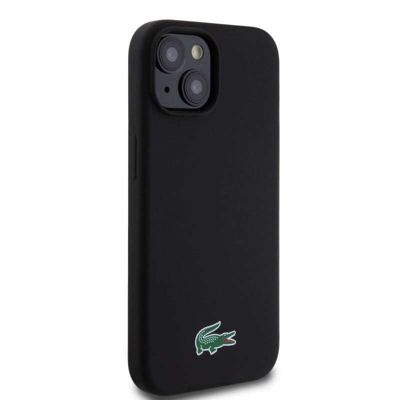 Lacoste Liquid Silicone Microfiber Croc Logo Magsafe Zadní Kryt pro iPhone 15 Black