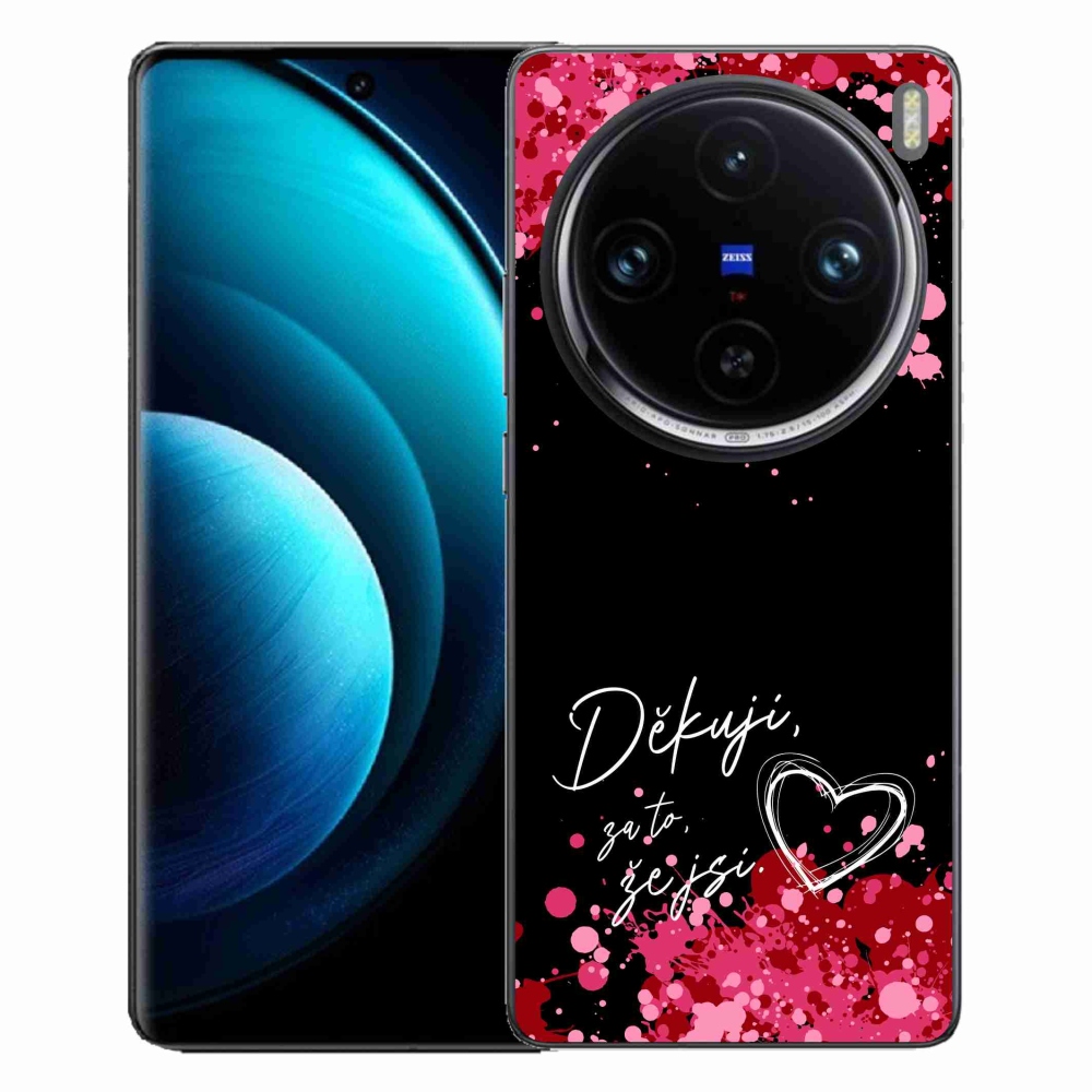 Gelový kryt mmCase na Vivo X100 Pro 5G - zamilovaný text 2 černé pozadí