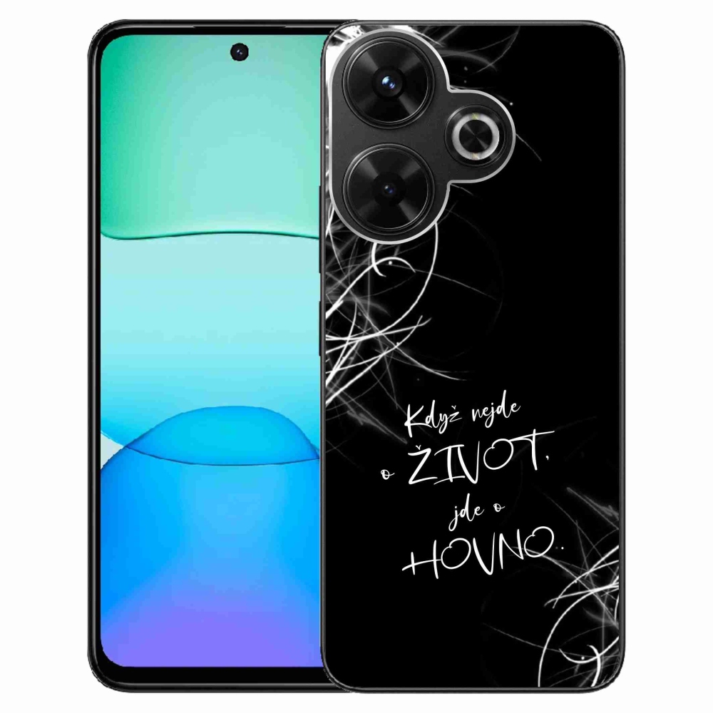 Gelový kryt mmCase na Xiaomi Redmi 13 4G/Poco M6 4G  - vtipný text 16 černé pozadí