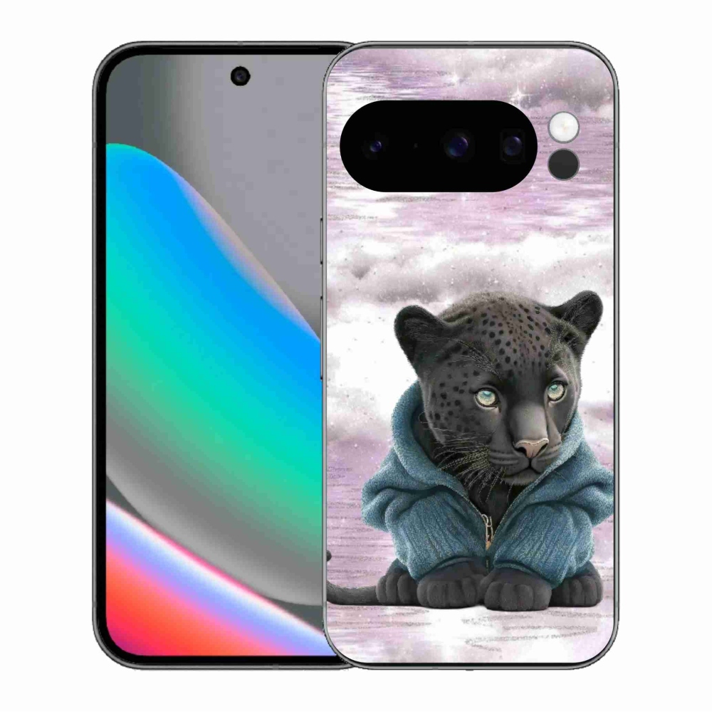 Gelový kryt mmCase na Google Pixel 10 Pro - černý panter ve svetru