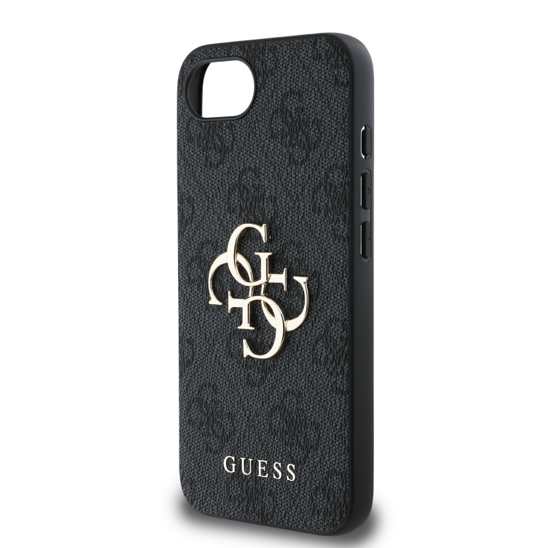 Guess PU 4G Metal Logo Zadní Kryt pro iPhone SE4 Grey