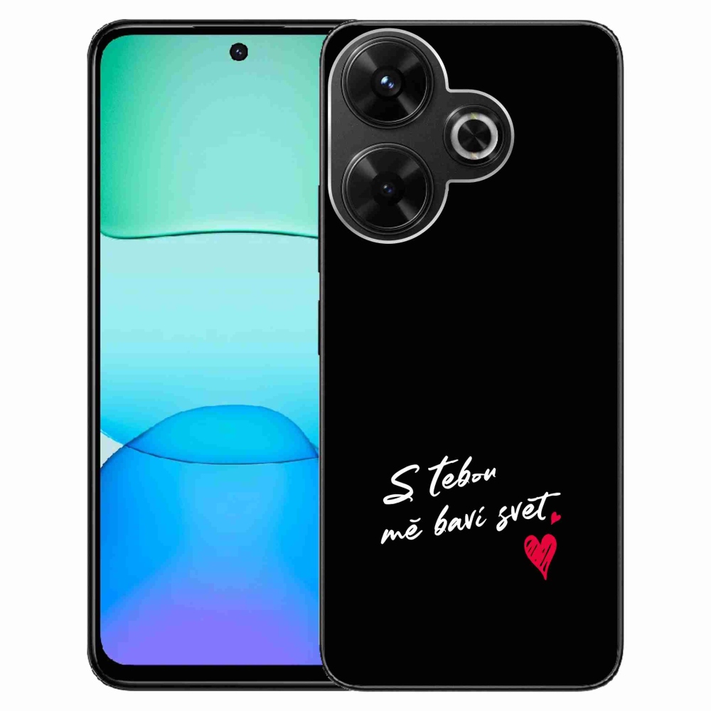Gelový kryt mmCase na Xiaomi Redmi 13 4G/Poco M6 4G  - zamilovaný text 1 černé pozadí