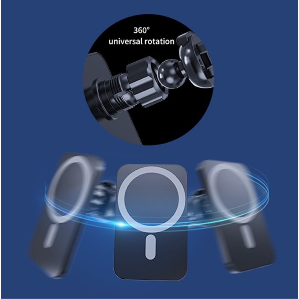 C16 magnetická bezdrátová nabíječka do auta s MagSafe 15W - černá