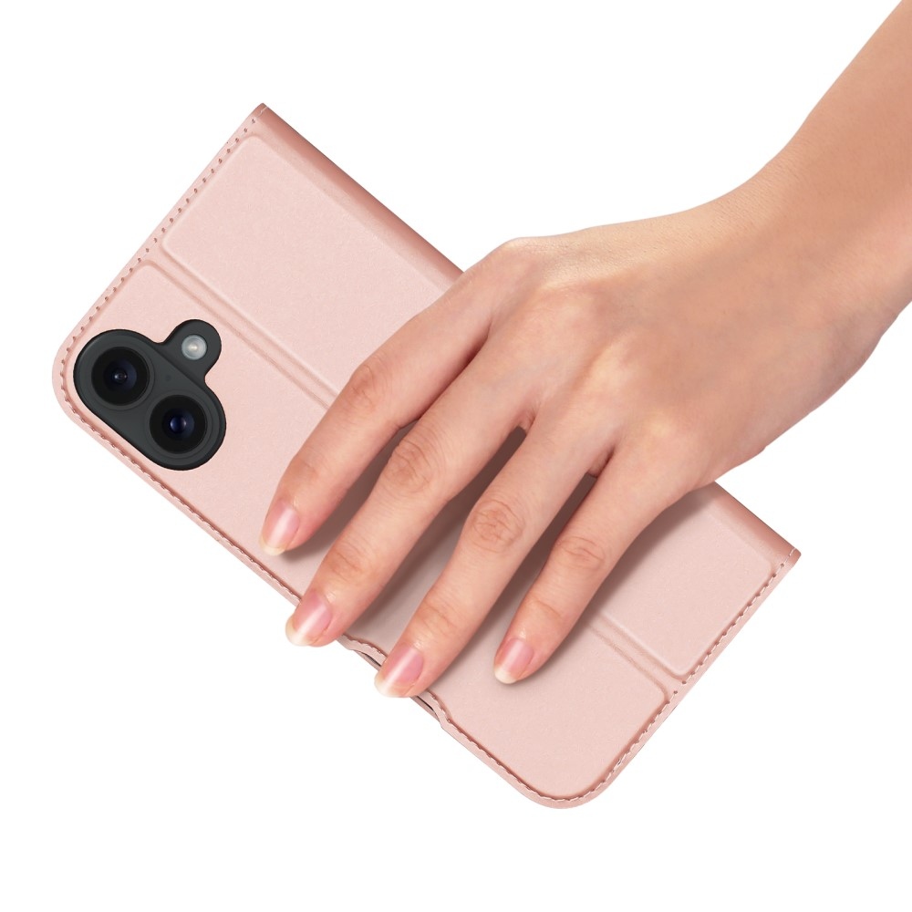 DUX knížkové pouzdro na iPhone 16 - růžovozlaté