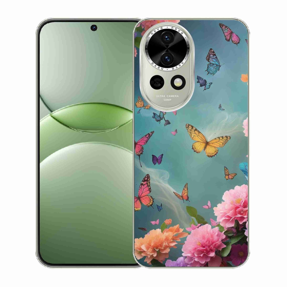 Gelový kryt mmCase na Huawei Nova 13 5G - barevné květy a motýli