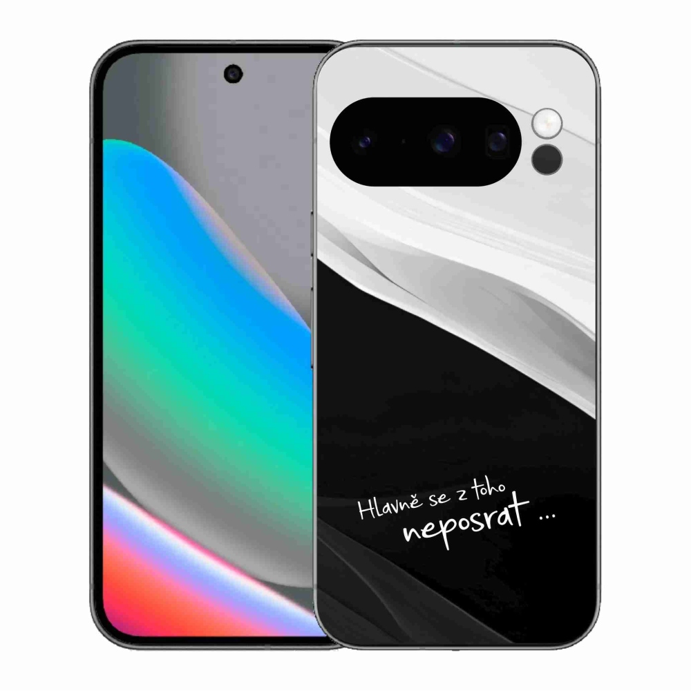Gelový kryt mmCase na Google Pixel 10 Pro - vtipný text 13 černobílé pozadí