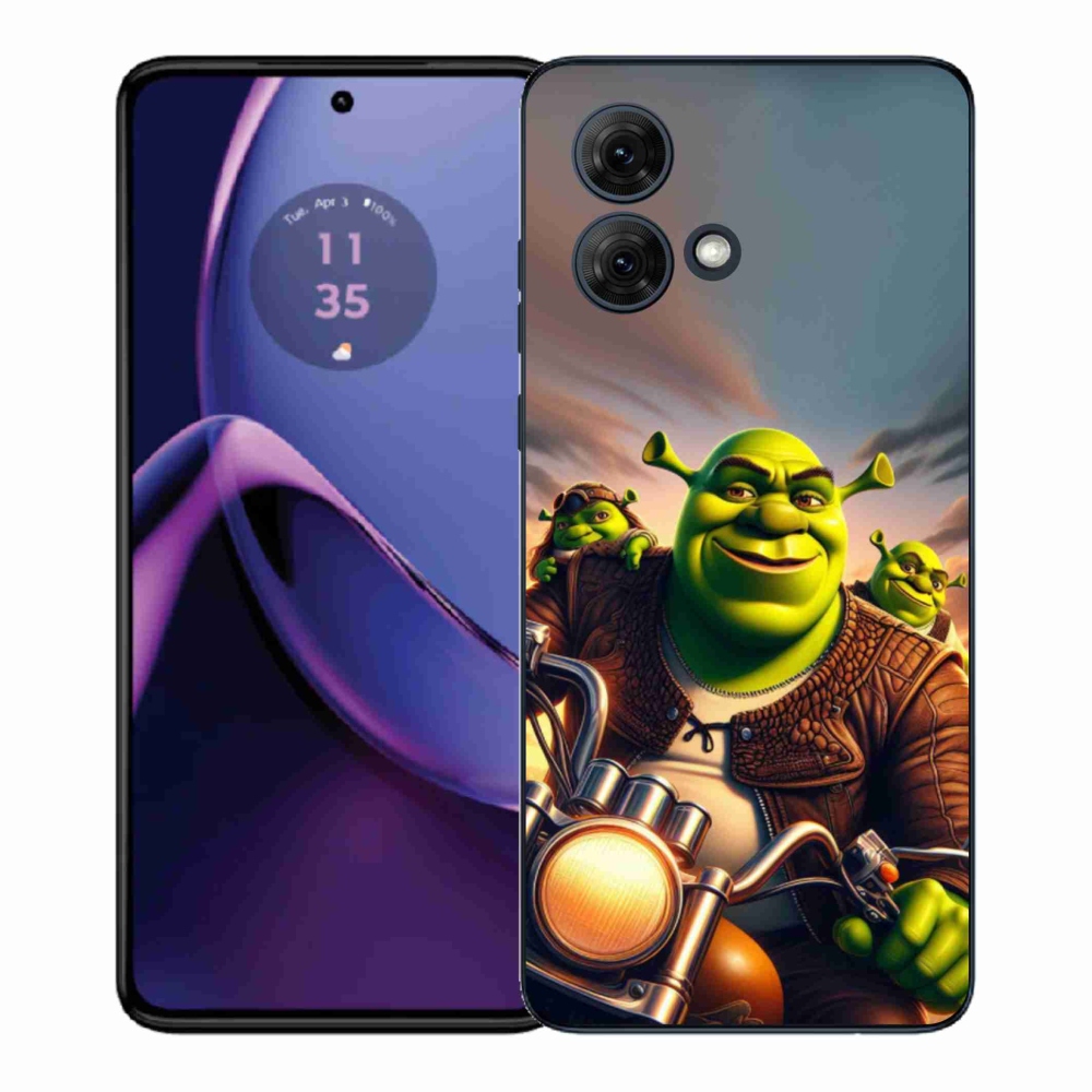 Gelový kryt mmCase na Motorola Moto G84 5G - shrek na motorce