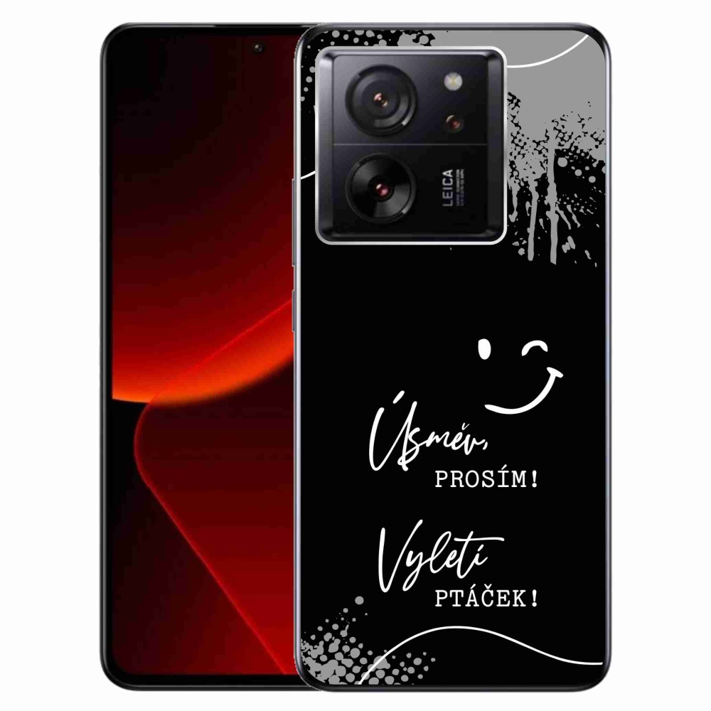Gelový kryt mmCase na Xiaomi 13T/13T Pro - vtipný text 4 černé pozadí