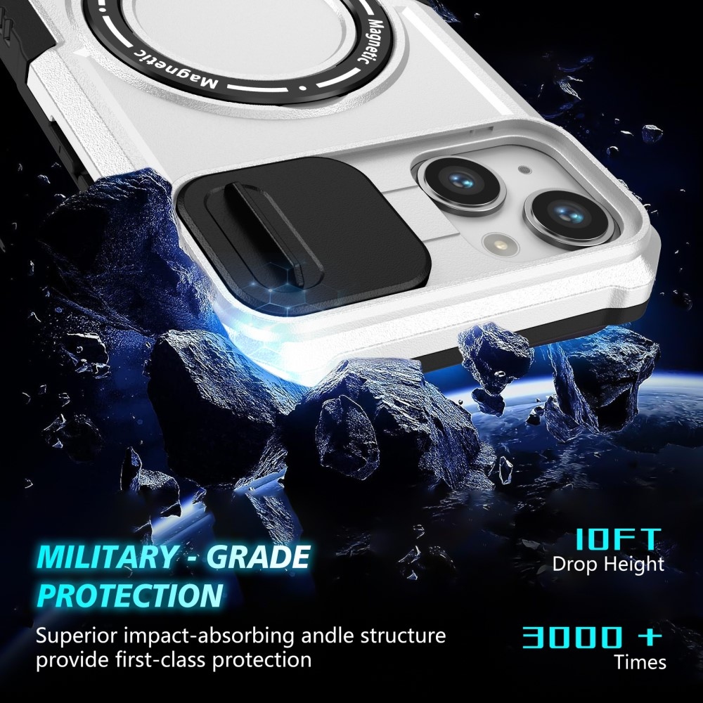 Fulcrum odolný kryt s ochranou fotoaparátu a s MagSafe na iPhone 14 - černý/bílý