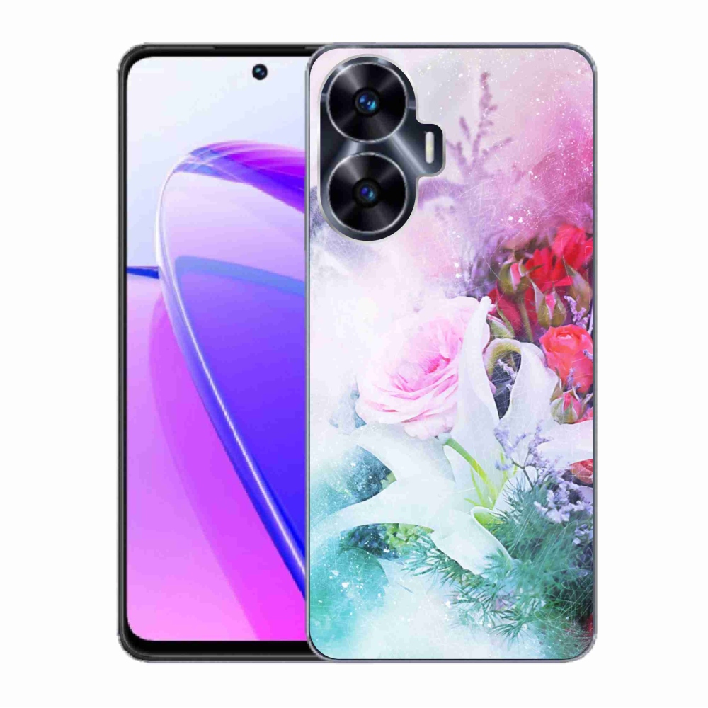 Gelový kryt mmCase na Realme C55 - květiny 4