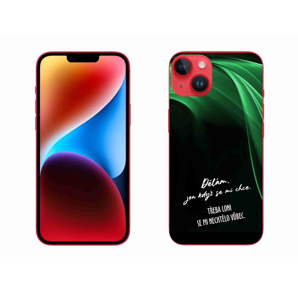 Gelový kryt mmCase na iPhone 14 Plus - vtipný text 12 černé pozadí