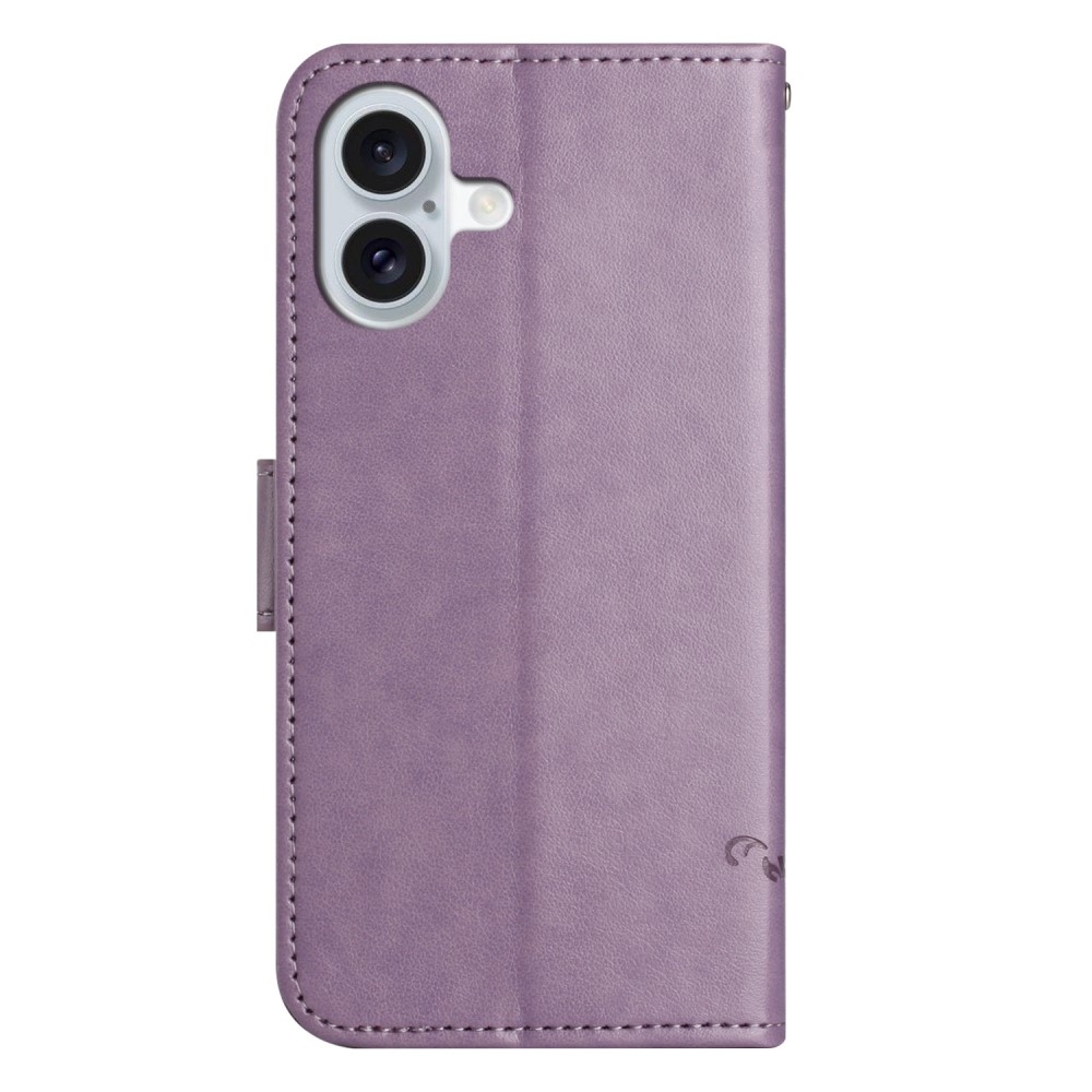 Flower knížkové pouzdro na iPhone 16 - světlefialové