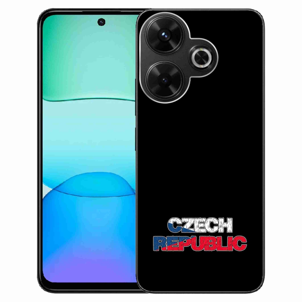 Gelový kryt mmCase na Xiaomi Redmi 13 4G/Poco M6 4G  - Czech Republic černé pozadí