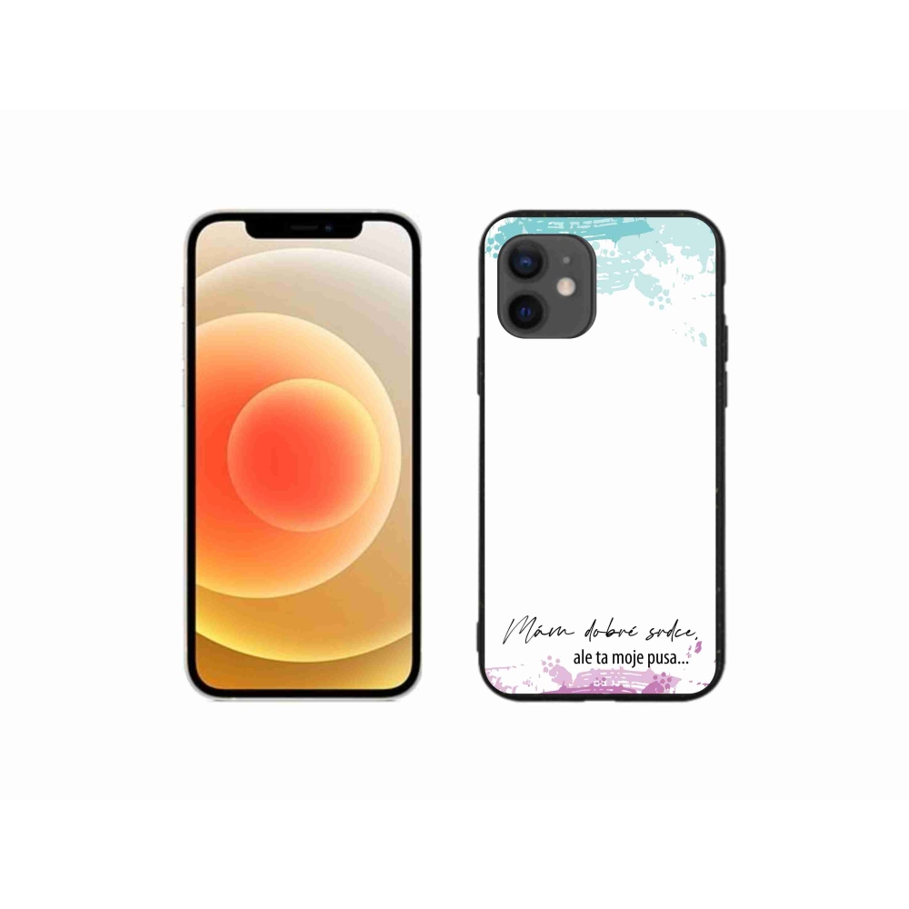 Gelový kryt mmCase na iPhone 12 mini - vtipný text 3 bílé pozadí