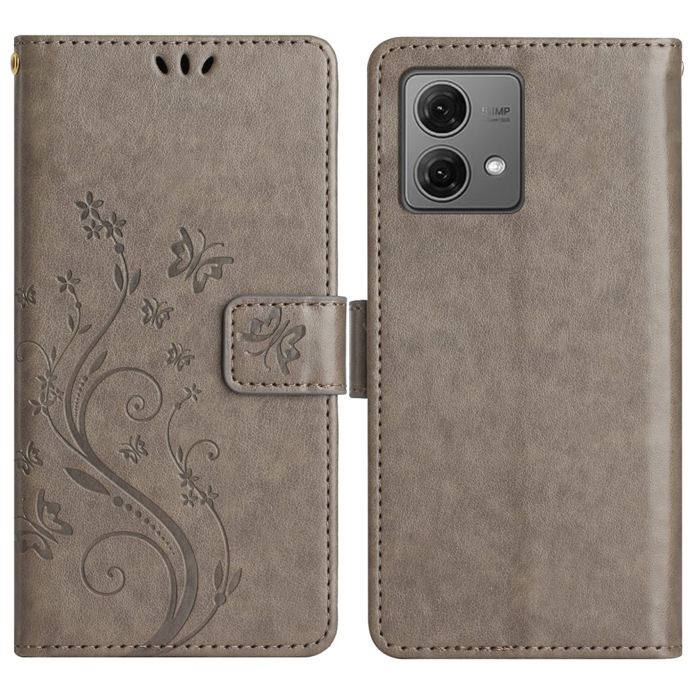 Flowers knížkové pouzdro na Motorola Moto G85 5G - šedé