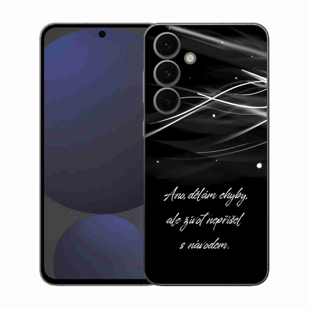 Gelový kryt mmCase na Samsung Galaxy S25 FE - citát černé pozadí