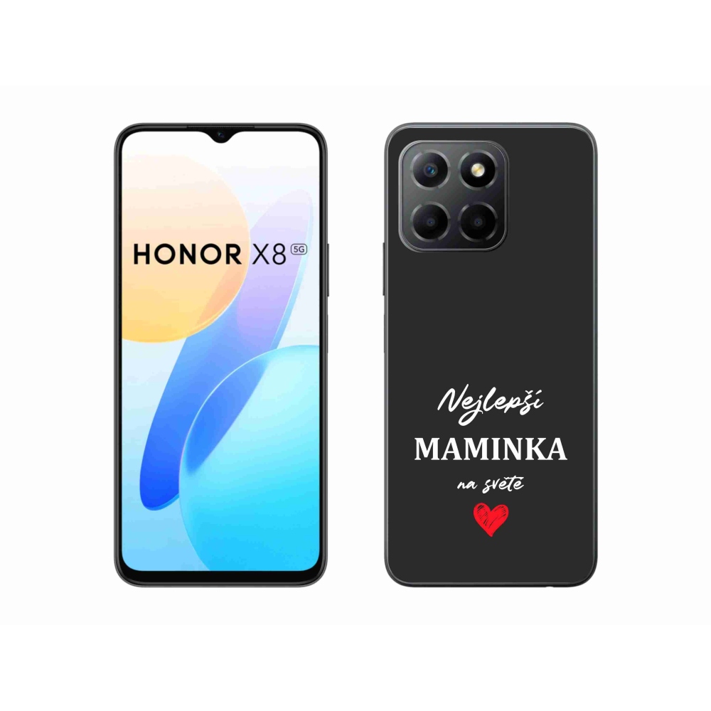 Gelový kryt mmCase na Honor X8 5G/Honor 70 Lite 5G - nejlepší maminka 1 černé pozadí