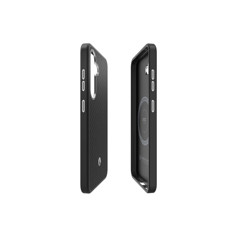 GP-FPS931PGA Samsung by Spigen Enzo Aramid Magnetický Kryt pro Galaxy S25 Black Silver