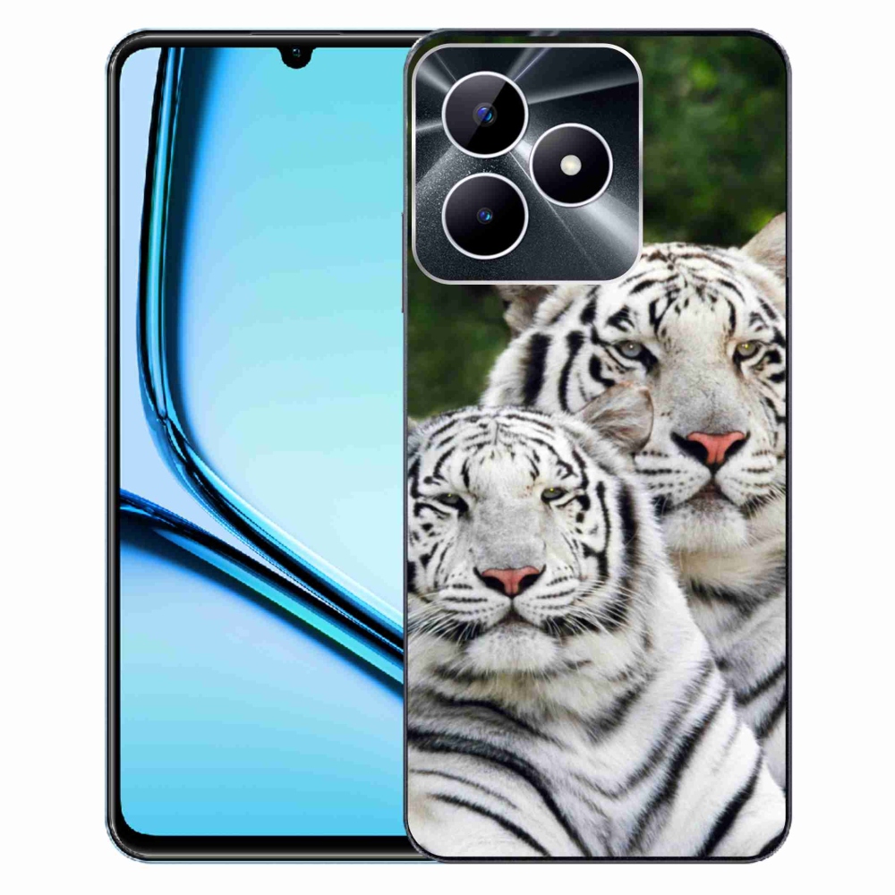 Gelový obal mmCase na Realme Note 50 - bílí tygři