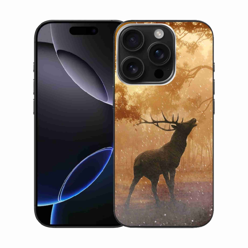 Gelový kryt mmCase na iPhone 16 Pro - jelen v říji