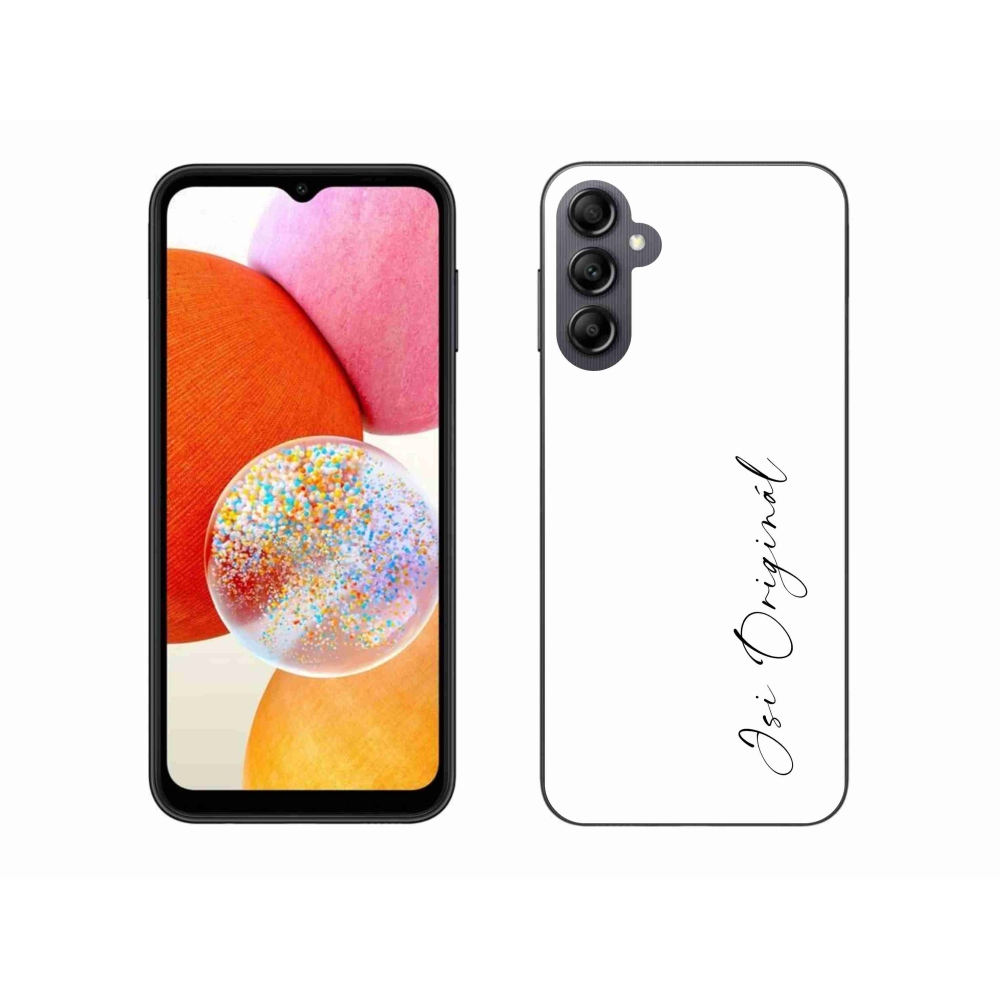 Gelový kryt mmCase na Samsung Galaxy A14 4G/5G - jsi originál bílé pozadí