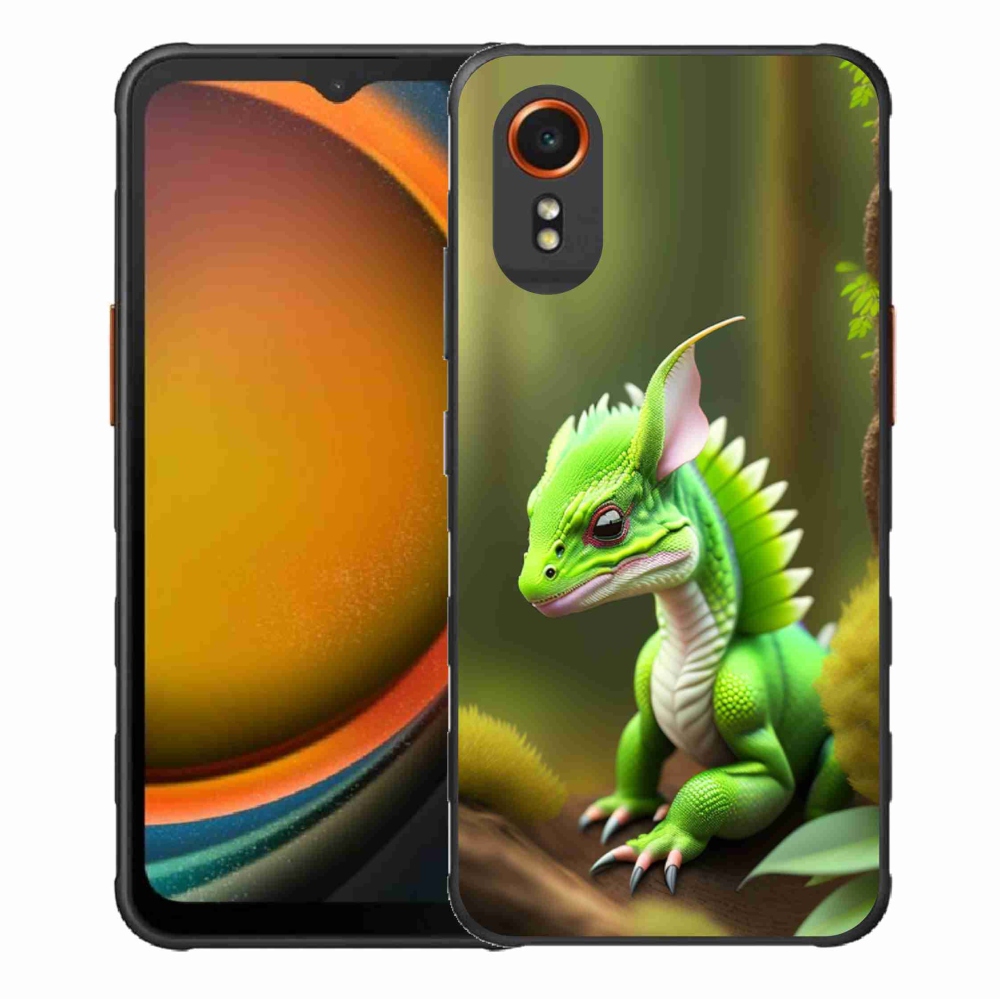 Gelový kryt mmCase na Samsung Galaxy Xcover 7 - zelený dráček