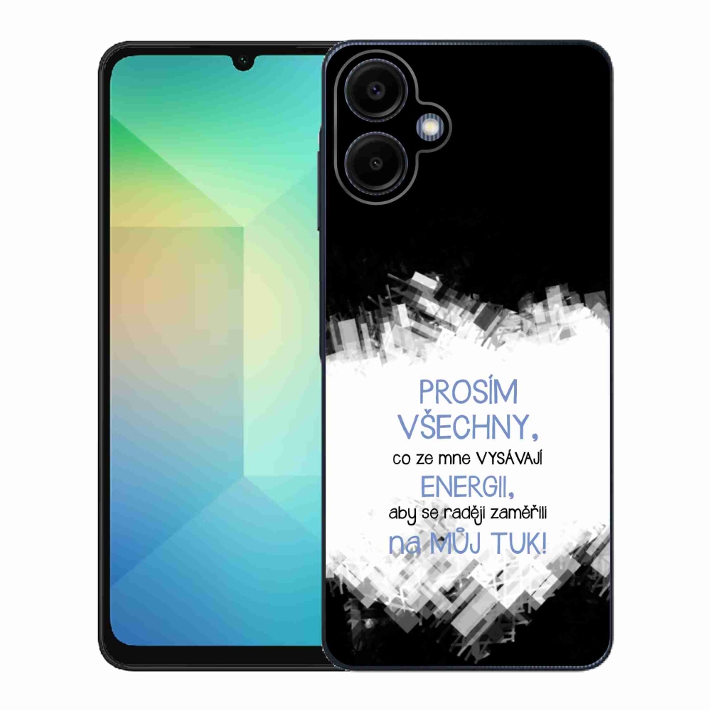 Gelový kryt mmCase na Samsung Galaxy A06 4G - vtipný text 1 modrý