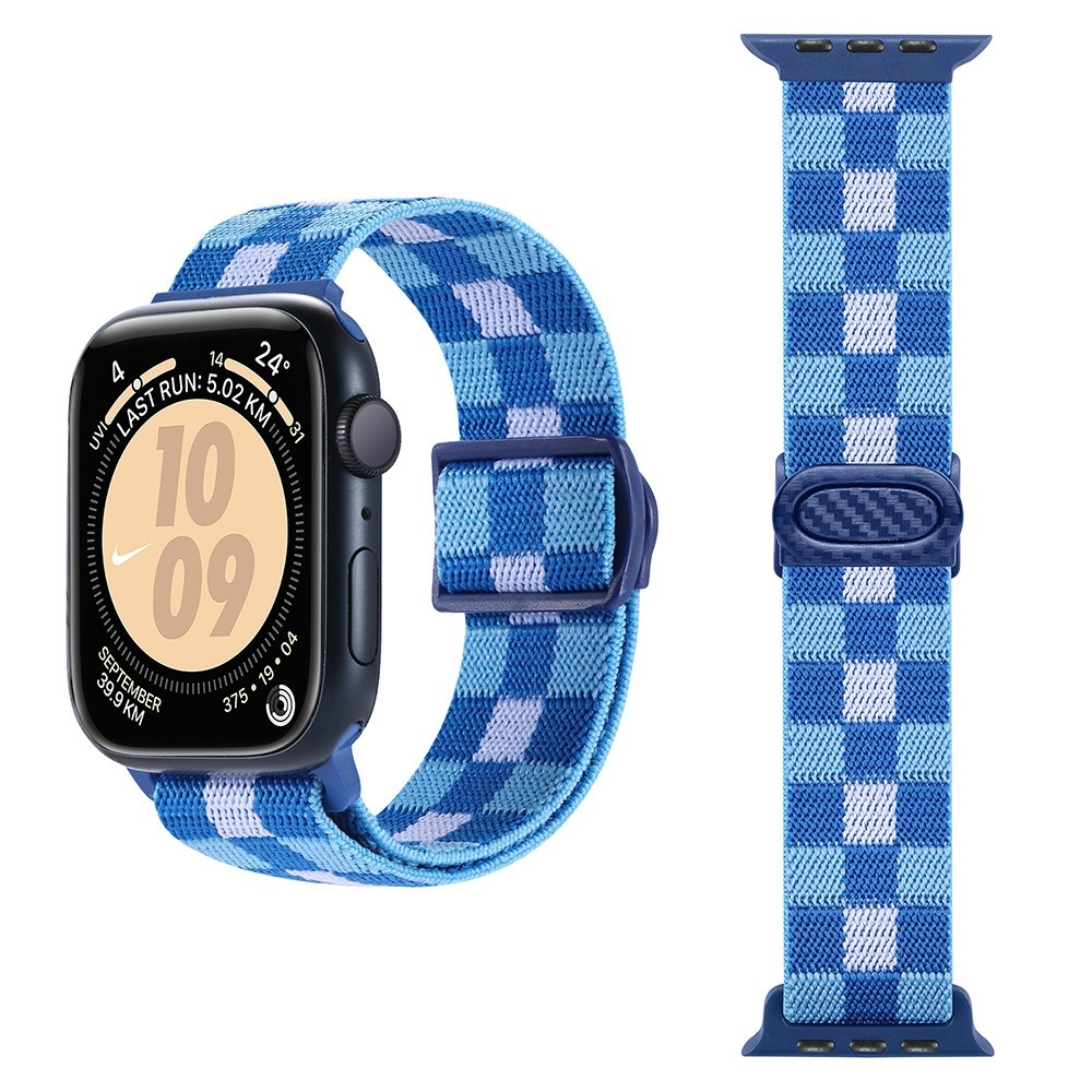 Gradient nylonový řemínek na Apple Watch Ultra/Ultra 2 49mm/SE/SE 2022/2023 44mm/9/8/7 45mm/6/5/4 44mm/3/2/1 42 mm - modré kostičky