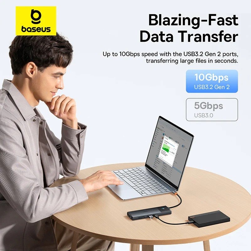 Baseus Metal Gleam II Series 10v1 USB-C HUB Dokovací Stanice Cosmic Black