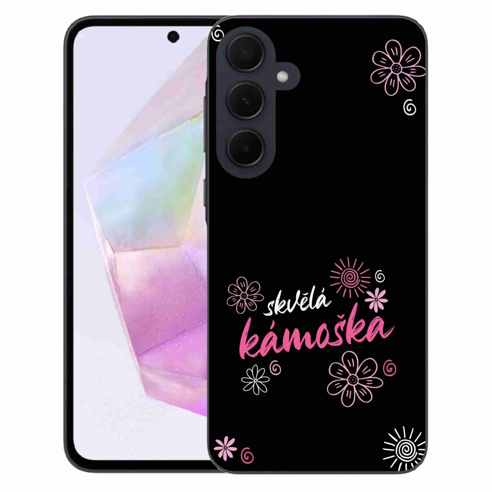 Gelový kryt mmCase na Samsung Galaxy A35 5G - skvělá kámoška černé pozadí