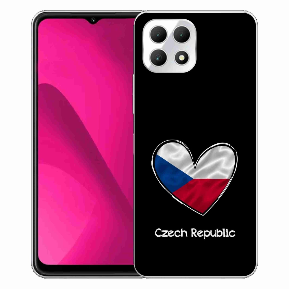 Gelový kryt mmCase na T-Mobile T Phone 2 - vlajka srdce černé pozadí