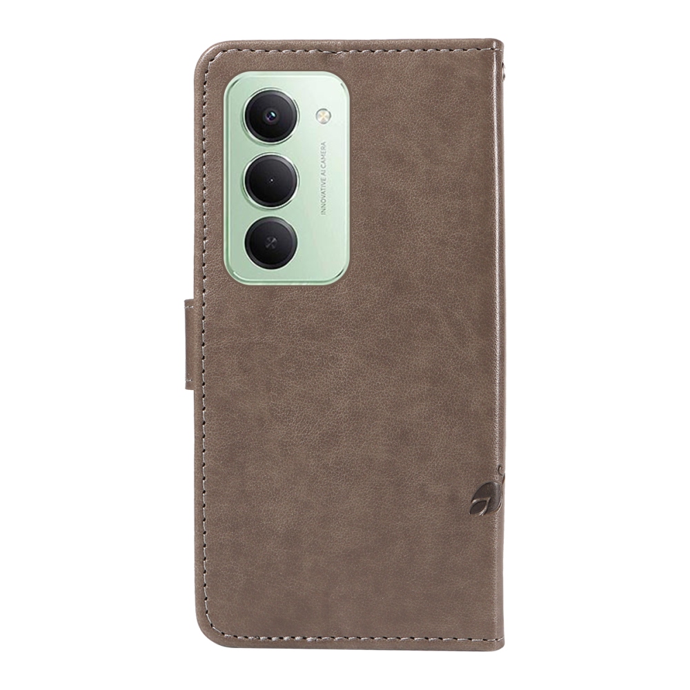 Flowery knížkové pouzdro na Xiaomi Redmi 15 4G (171mm) - šedé