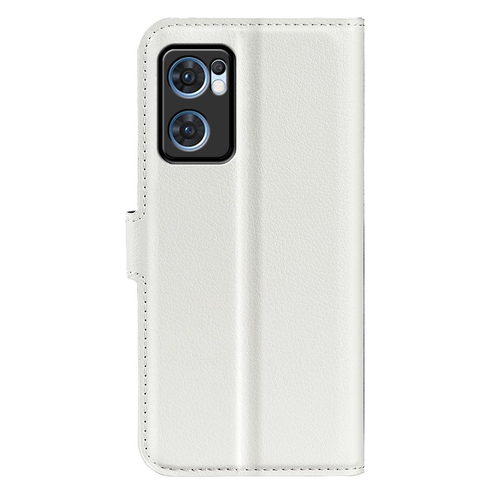 Litchi knížkové pouzdro na Oppo Find X5 Lite - bílé