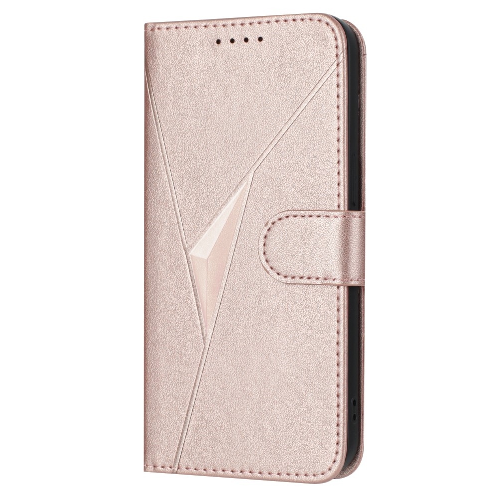 Triangles knížkové pouzdro na Vivo V50 Lite 4G/5G - růžovozlaté