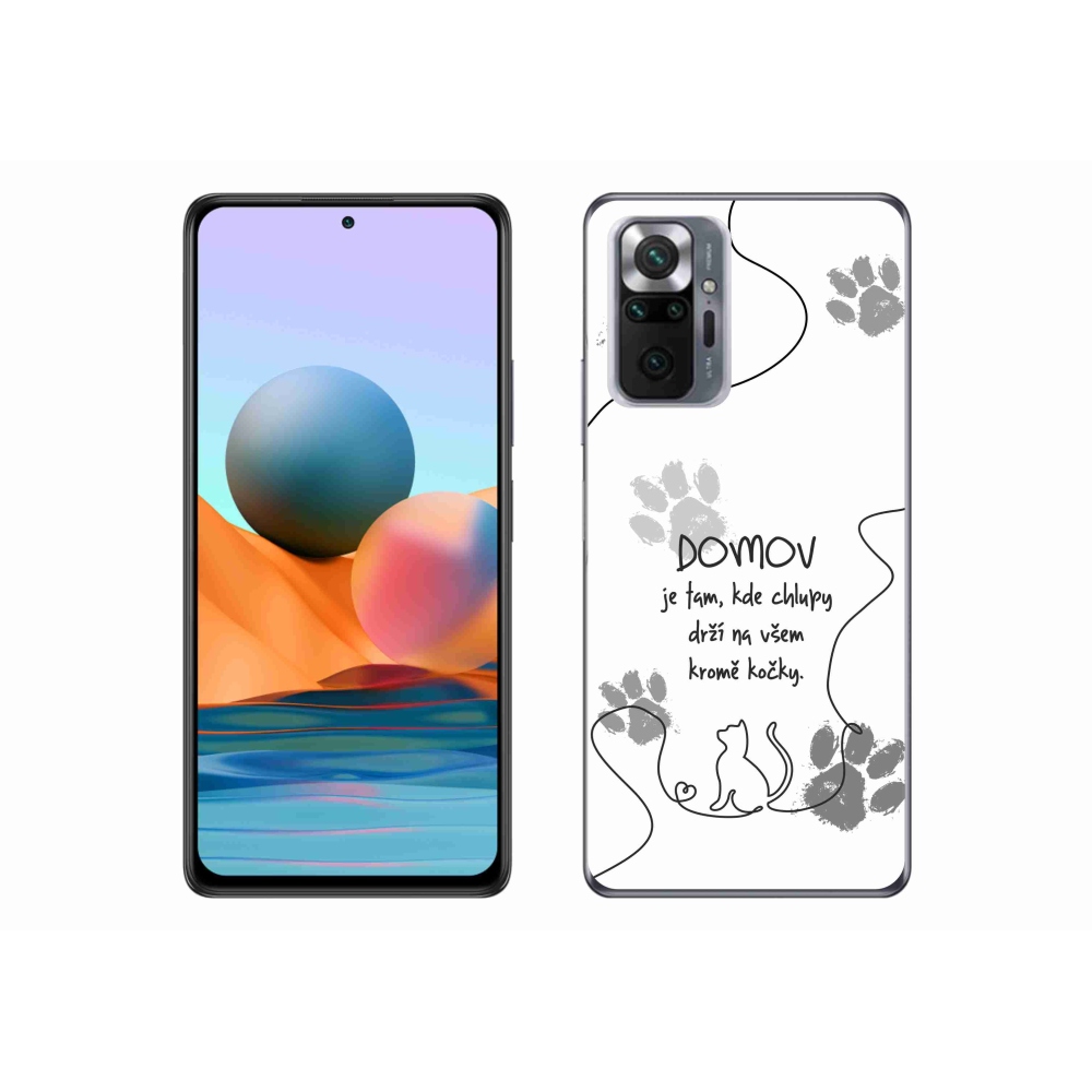 Gelový kryt mmCase na Xiaomi Redmi Note 10 Pro - kočičí motiv bílé pozadí