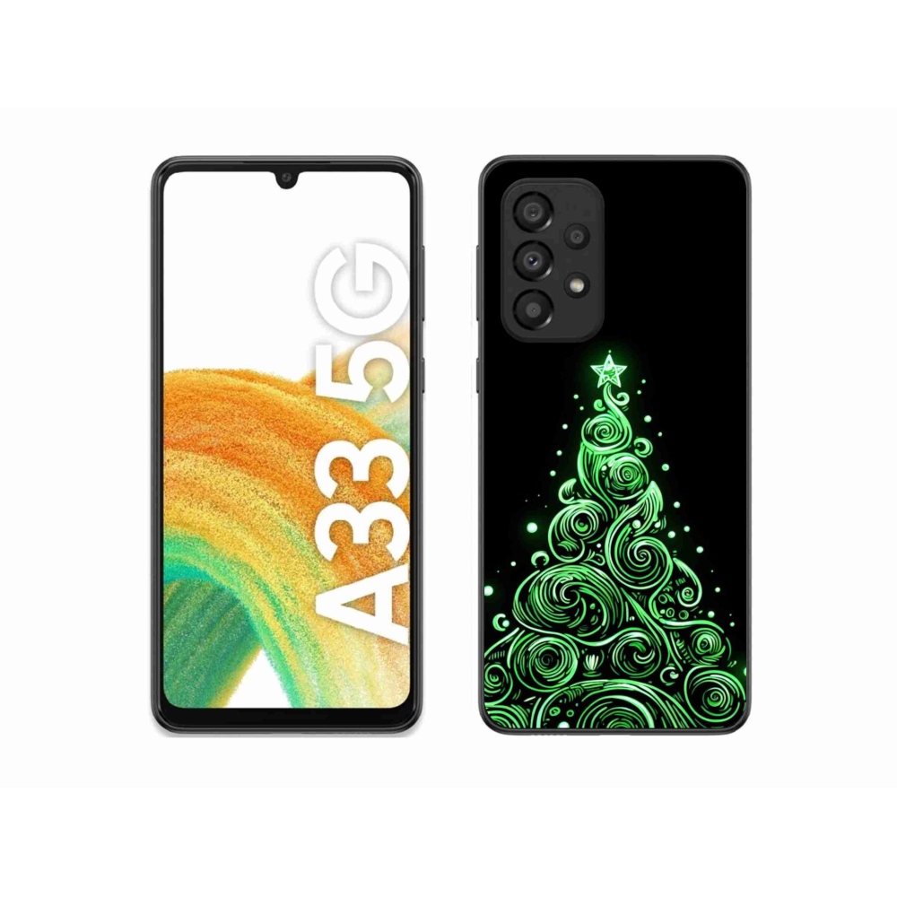 Gelový kryt mmCase na Samsung Galaxy A33 5G - neonový vánoční stromek 3