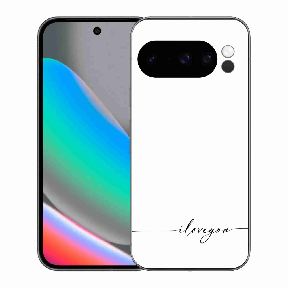Gelový kryt mmCase na Google Pixel 10 Pro - I love you bílé pozadí