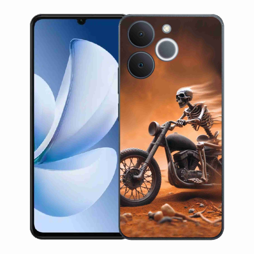 Gelový kryt mmCase na Realme Note 70T - kostra na motorce