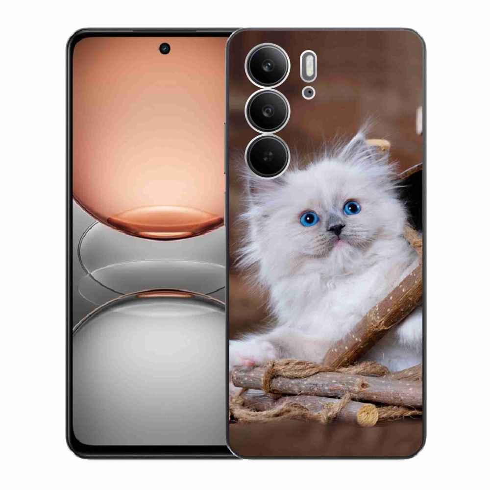 Gelový kryt mmCase na Realme C75 - bílé kotě