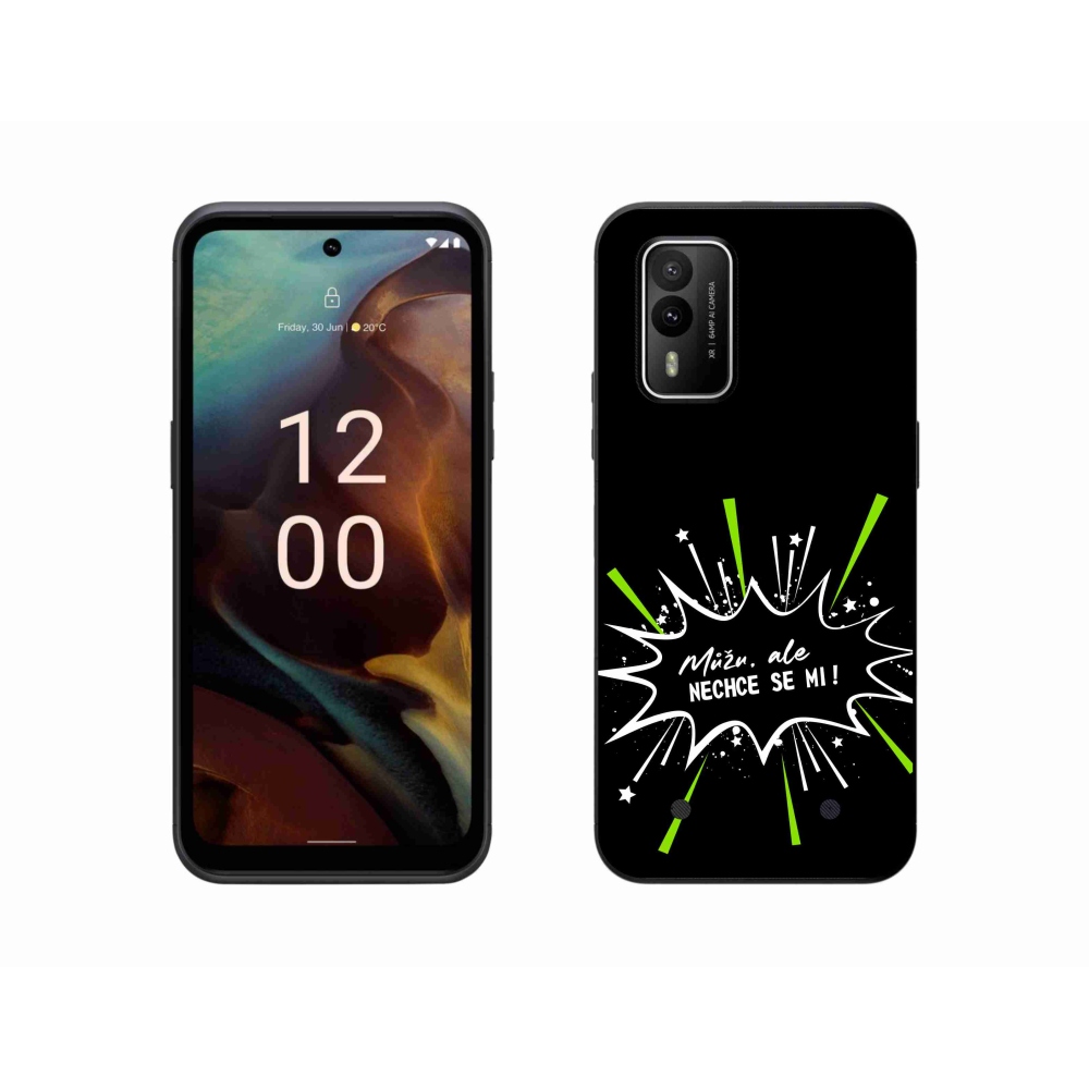 Gelový kryt mmCase na Nokia XR21 - vtipný text 11 černé pozadí
