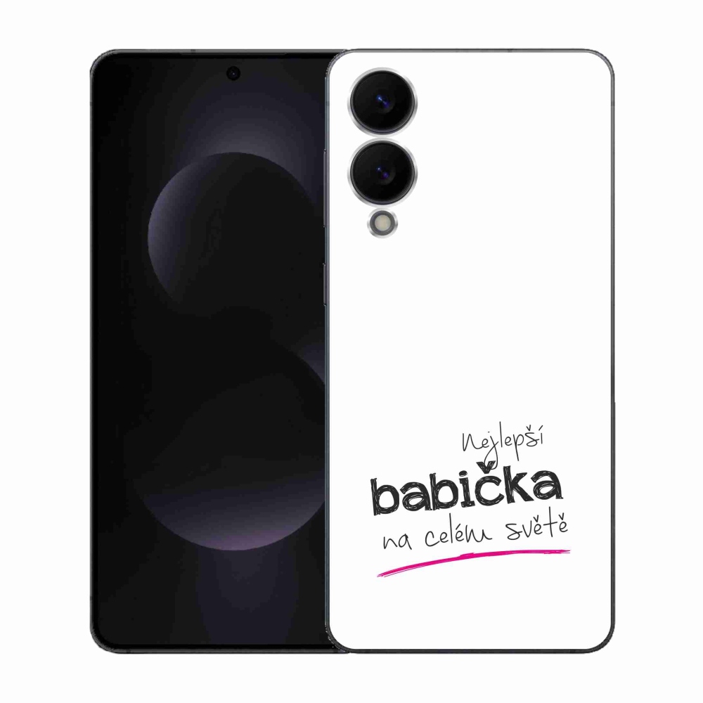 Gelový kryt mmCase na Samsung Galaxy S25 Edge - nejlepší babička 4 bílé pozadí