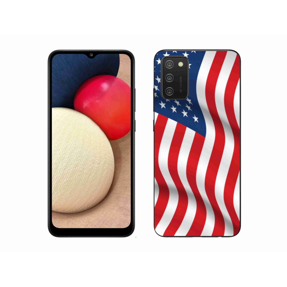 Gelový kryt mmCase na mobil Samsung Galaxy A02s (164.2x75.9x9.1mm) - USA vlajka