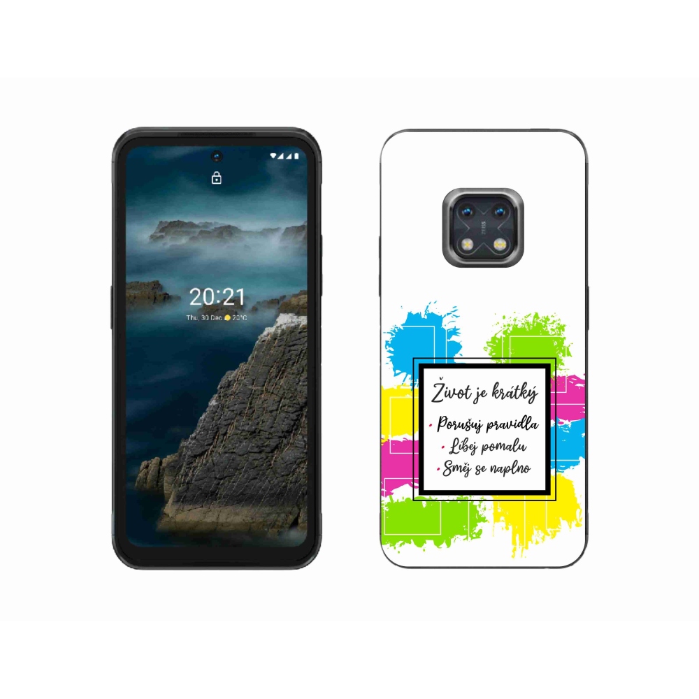 Gelový kryt mmCase na Nokia XR20 - citát 5 bílé pozadí