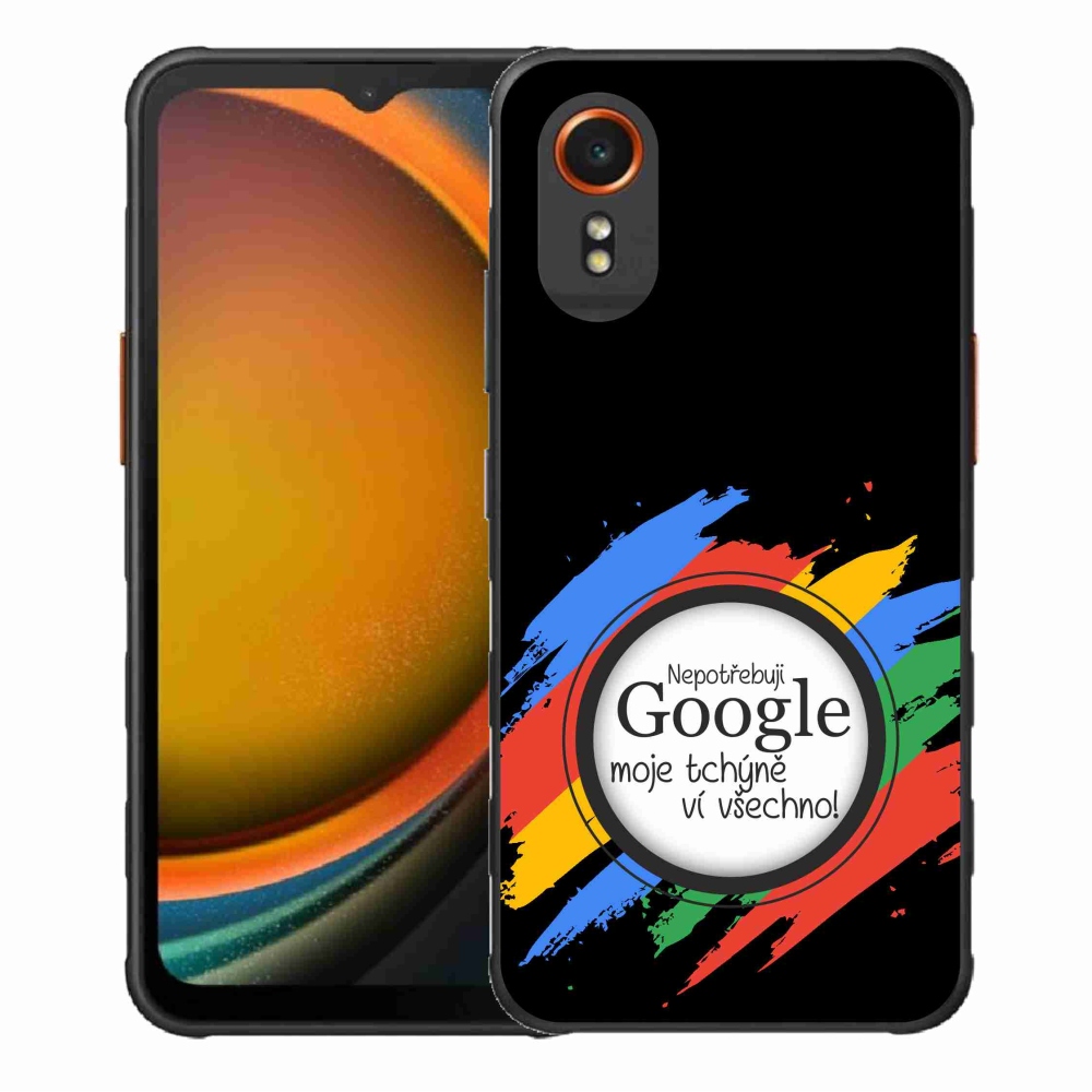 Gelový kryt mmCase na Samsung Galaxy Xcover 7 - tchýně ví všechno černé pozadí