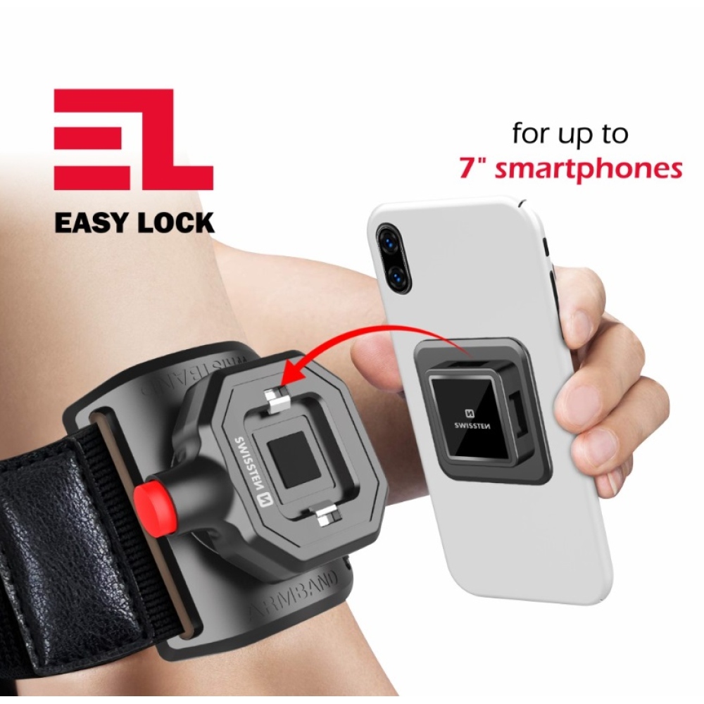 Swissten pouzdro na ruku Easy Lock - černé