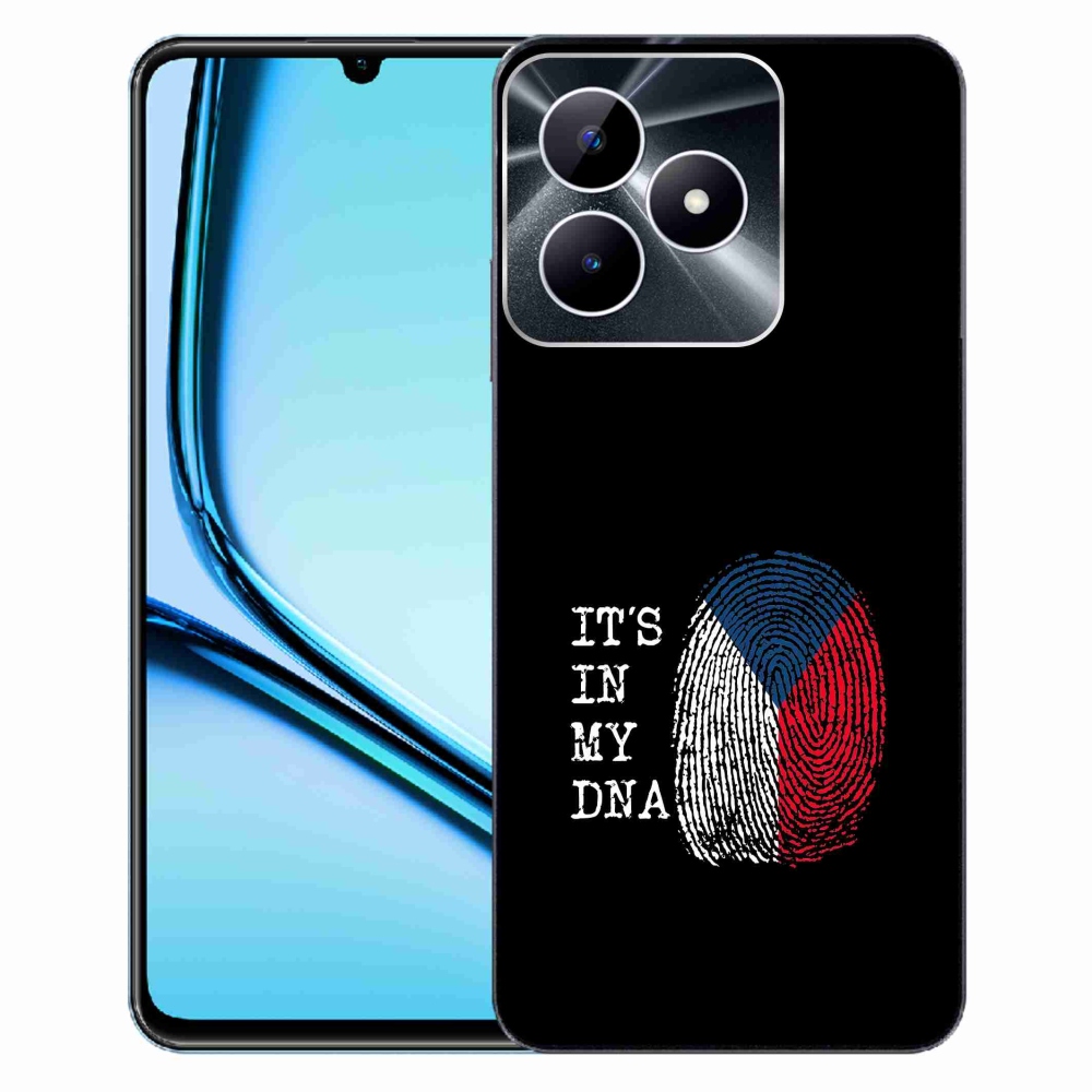 Gelový kryt mmCase na Realme Note 50 - vlajka otisk prstu černé pozadí